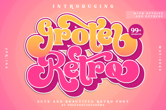 Groter Retro: A Bold Script Font for Dynamic Designs