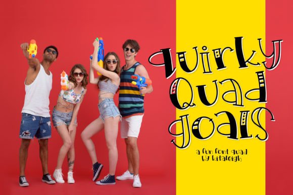 Quirky Quad Goals: A Font That Brings Playful Energy to Designs