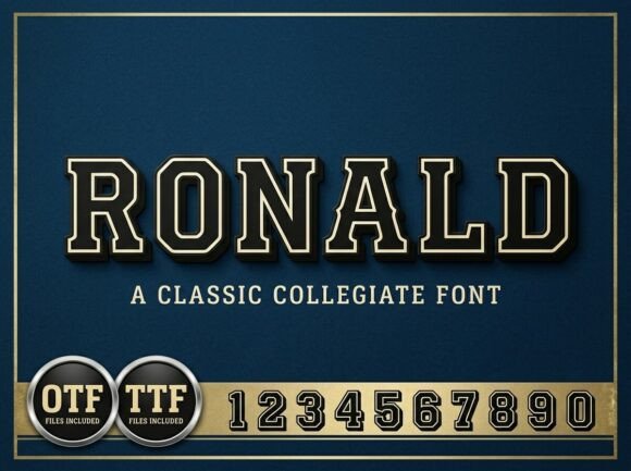 Ronald: The Collegiate Typeface for Varsity Spirit