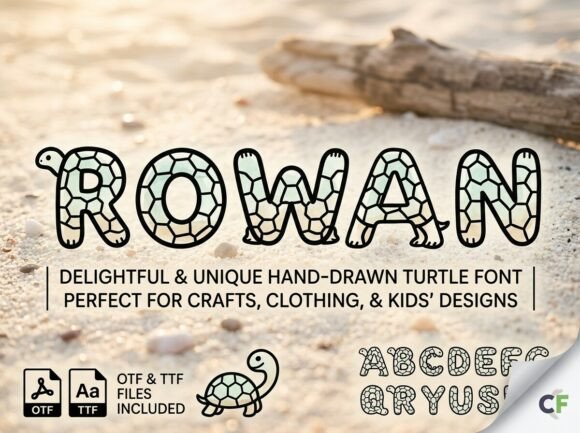 Rowan: A Charming Hand-Drawn Turtle Font for Creative Projects