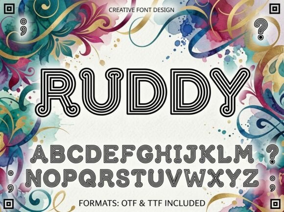 Ruddy: A Retro Radiant Typeface for Modern Design